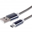 USB кабель в металлической оплётке 1m. Micro-USB